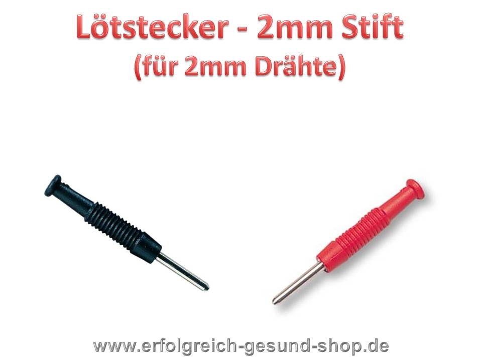Bild 1 von Lötstecker 2mm (2 Paar - 4 St.) - 2x rot und 2x schwarz  - keine Medizinzulassung / Bastelware