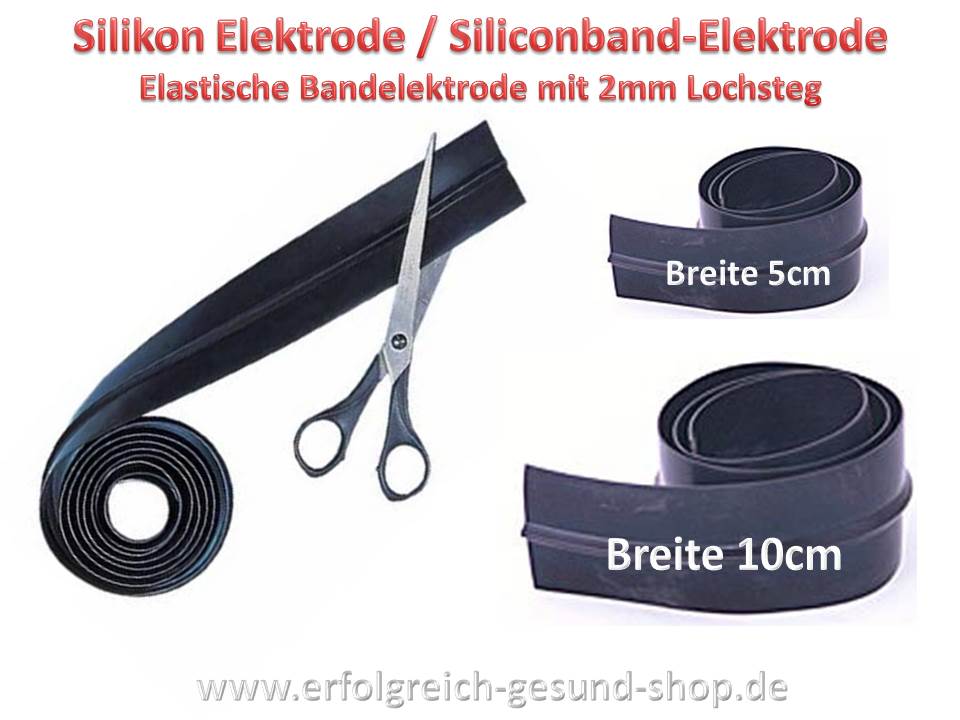 Bild 1 von Elastische Silikon - Elektrode / Silicon-Band Elektrode zum direkten Anschluss an 2mm-Stecker  / (Bandelektrode) Länge 1m x Breite 10cm