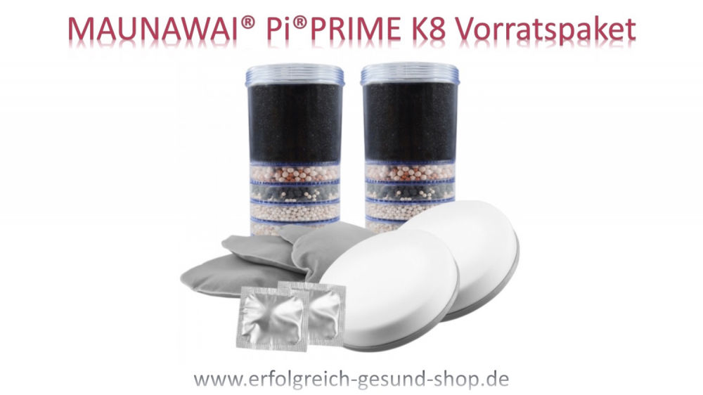 Bild 1 von MAUNAWAI® Pi®PRIME K8 Vorratspaket, Ersatzfilter - bei mittel-, hartem, sehr hartem Leitungswasser  / (Keramikfilter) flach