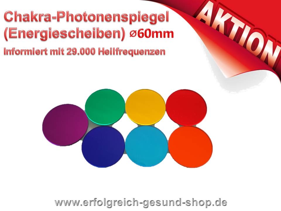 Bild 1 von Chakra-Photonenspiegel  (7 verschiedene Farben) Biophotonenreflektoren / Energiescheiben  / (Farbe) dunkelblau (50mm)
