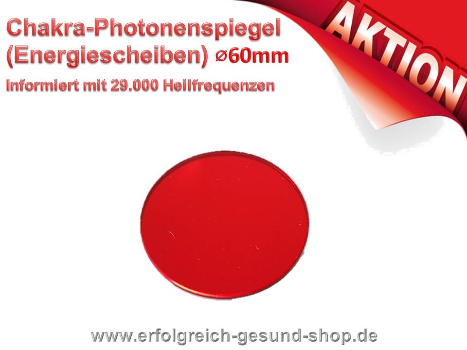 Bild 1 von Chakra-Photonenspiegel  (7 verschiedene Farben) Biophotonenreflektoren / Energiescheiben  / (Farbe) rot (70mm)