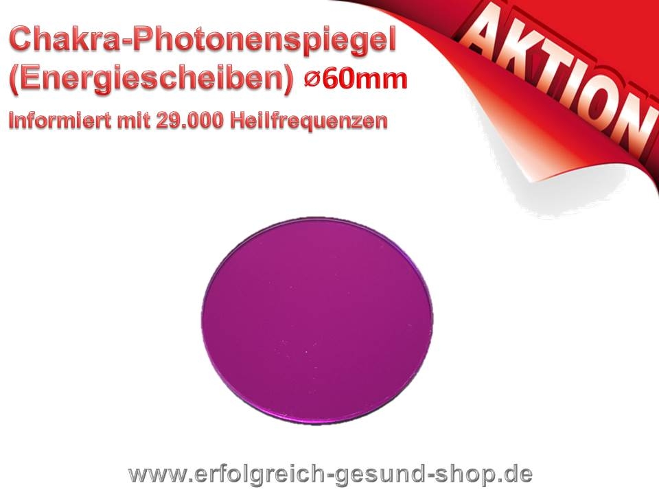 Bild 1 von Chakra-Photonenspiegel  (7 verschiedene Farben) Biophotonenreflektoren / Energiescheiben  / (Farbe) violett (70mm)