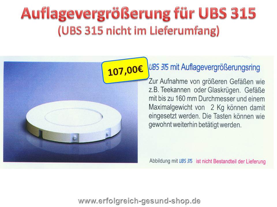 Bild 1 von Auflagenvergrößerung/Adapterring DLA 06 für UBS 315 von Dieter Jossner, Medical Eletronics