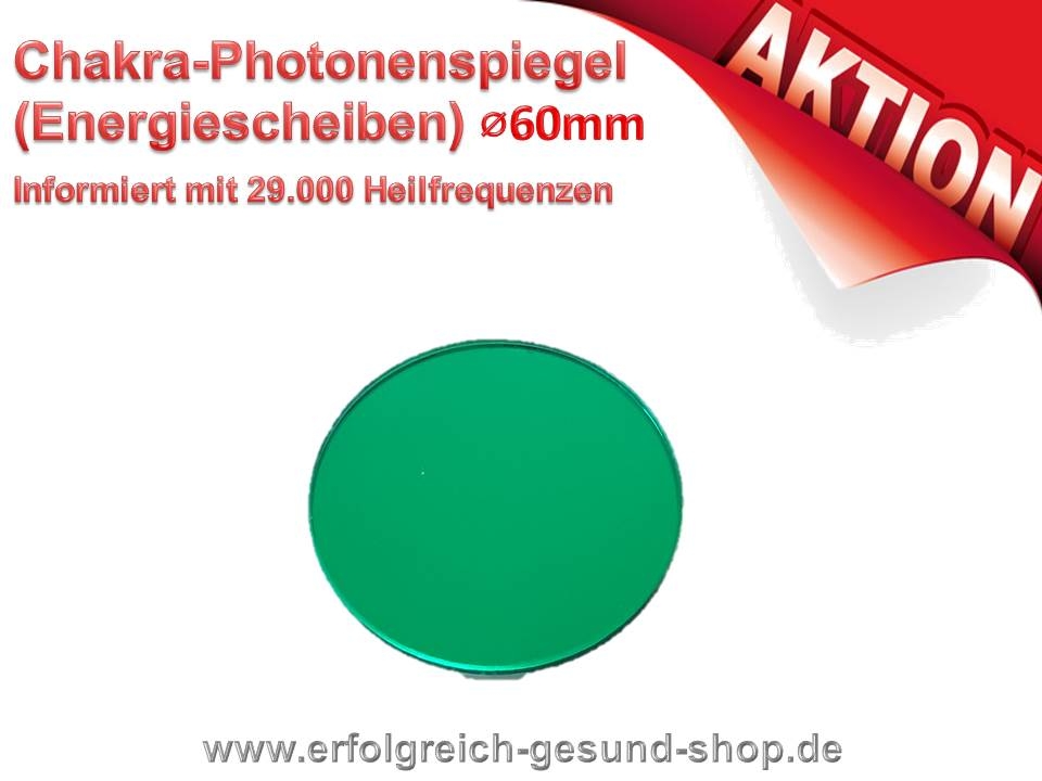 Bild 1 von Chakra-Photonenspiegel  (7 verschiedene Farben) Biophotonenreflektoren / Energiescheiben  / (Farbe) grün (70mm)