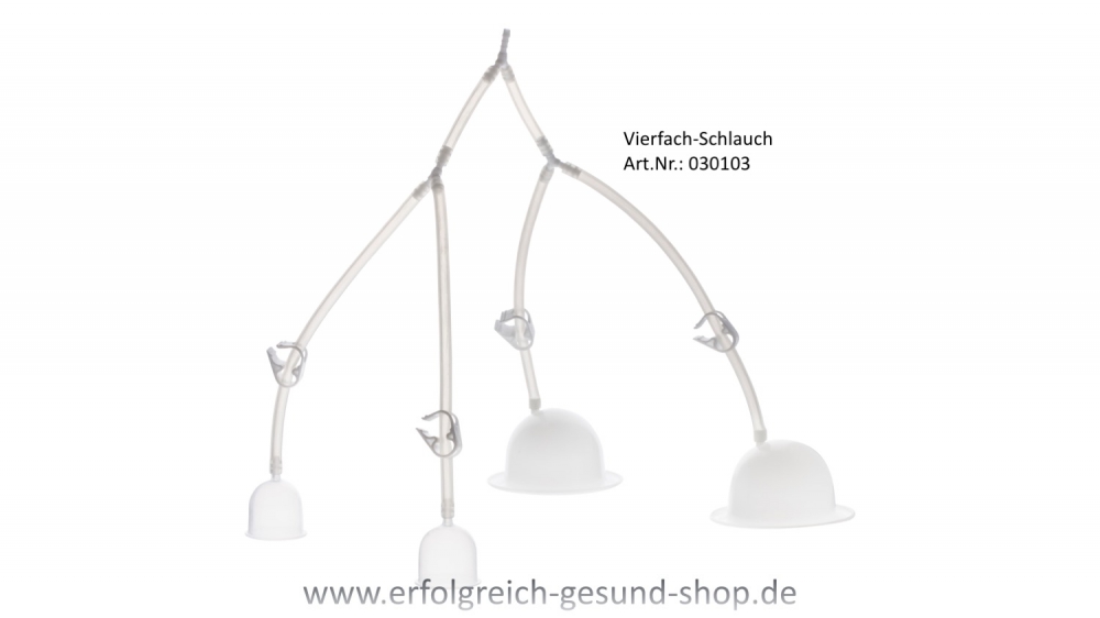 Bild 1 von Schlauchzubehör für Gerät BlueCup Pro/Home pulsierende Schröpftherapie / HeVaTech  / (Zubehör) Vierfach-Schlauch ohne Klemmen