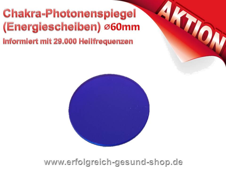 Bild 1 von Chakra-Photonenspiegel  (7 verschiedene Farben) Biophotonenreflektoren / Energiescheiben  / (Farbe) dunkelblau (70mm)
