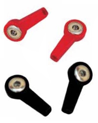 Bild 1 von Clips für Elektrodenkabel (2 Stück) rot oder schwarz