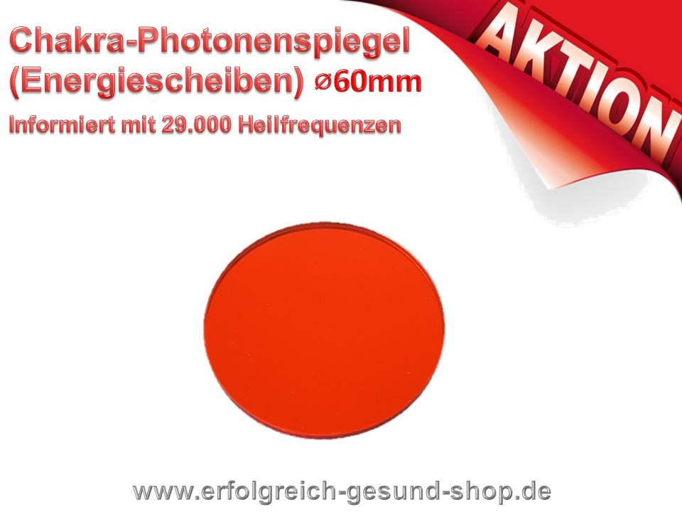 Bild 1 von Chakra-Photonenspiegel  (7 verschiedene Farben) Biophotonenreflektoren / Energiescheiben  / (Farbe) orange (70mm)