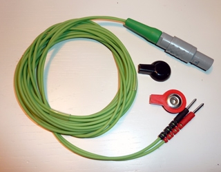 Bild 1 von Doppel-Elektrodenkabel / Kabel - NICHT für den medizinischen Einsatz   / (Farbe) gelb / gelb mit Clips