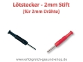 Lötstecker 2mm (2 Paar - 4 St.) - 2x rot und 2x schwarz  - keine Medizinzulassung / Bastelware