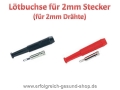 Lötbuchsen für 2mm-Stecker (2 Paar) rote u. schwarze Buchse / keine Medizinzulassung / Bastelware